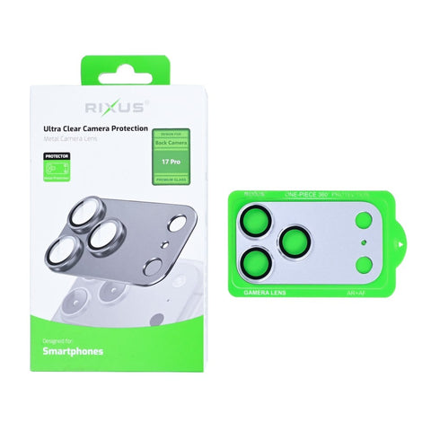 Protection ultra transparente pour appareil photo Rixus pour Apple iPhone 17 Pro Argent
