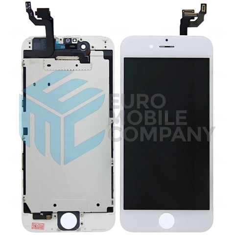 Écran iPhone 6 + Vitre Tactile + plaque métallique, verre de remplacement OEM - Blanc