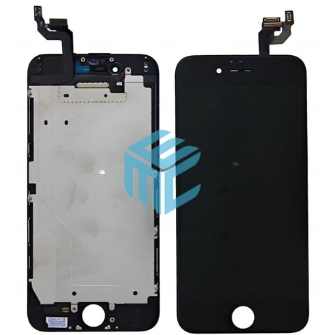 Écran iPhone 6 + Vitre Tactile + plaque métallique, verre de remplacement OEM - Noir
