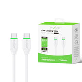 Câble de recharge rapide Rixus RXUC13C USB-C vers USB-C 30 cm blanc