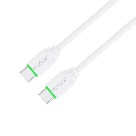 Câble Rixus RX2016 pour synchronisation des données et recharge rapide USB-C vers USB-C, 2 m