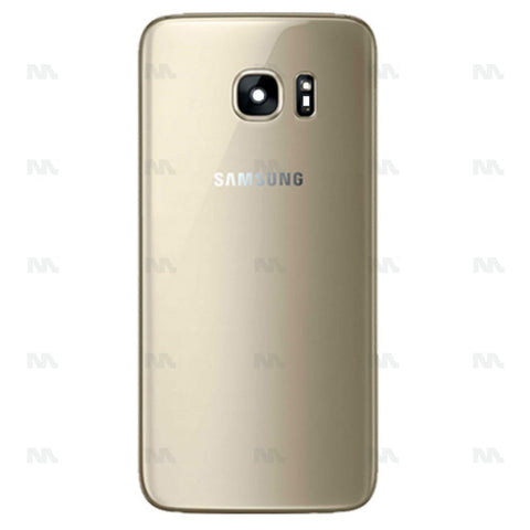 Vitre arrière pour Samsung Galaxy S7 G930F avec lentille dorée OEM