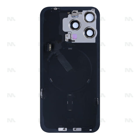 Vitre Arrière avec NFC, cadre de caméra agrandi en titane naturel reconditionné pour Apple iPhone 15 Pro Max