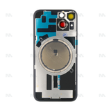 Vitre arrière sans NFC pour Apple iPhone 14, bloc complet de caméra agrandi Midnight Compatible
