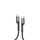 Câble rétractable à ressort Rixus RXUC17C USB-C vers USB-C noir