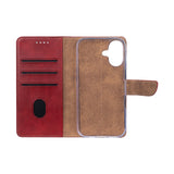 Rixus Bookcase pour Apple iPhone 16 Plus Rouge foncé