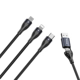 Câble de recharge rapide Rixus RXUC23 Two-For-Three noir
