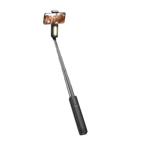 Perche à selfie intégrée Rixus RXSF31 avec lumières LED, noir