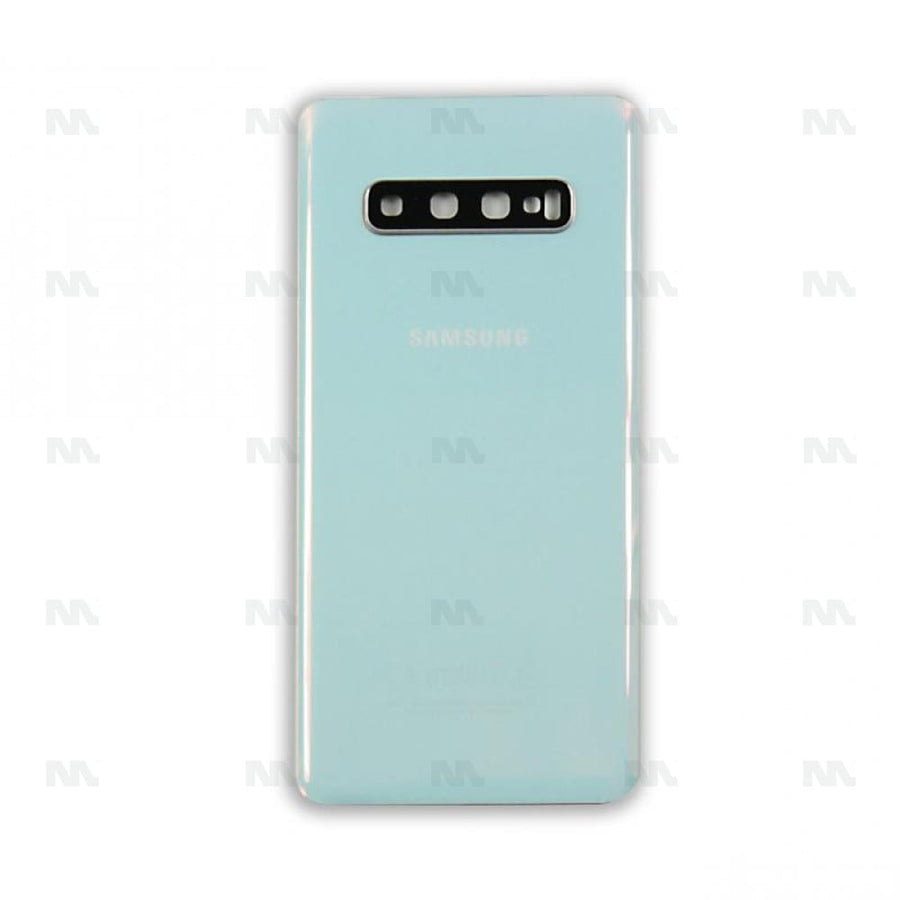 Vitre arrière pour Samsung Galaxy S10 Plus G975F avec prisme d'objectif blanc OEM
