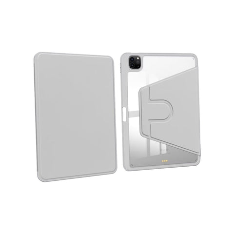 Étui de protection en cuir PU gris pour iPad Air 4, Air 5 10,9, Pro 11 (2020, 2022) et Air 11 (2024)