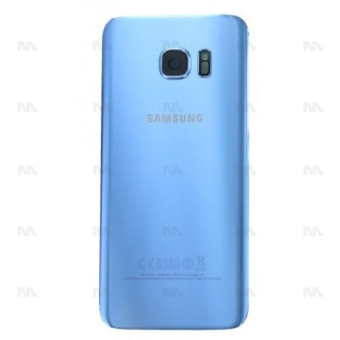 Vitre arrière pour Samsung Galaxy S7 Edge G935F avec lentille bleu corail OEM