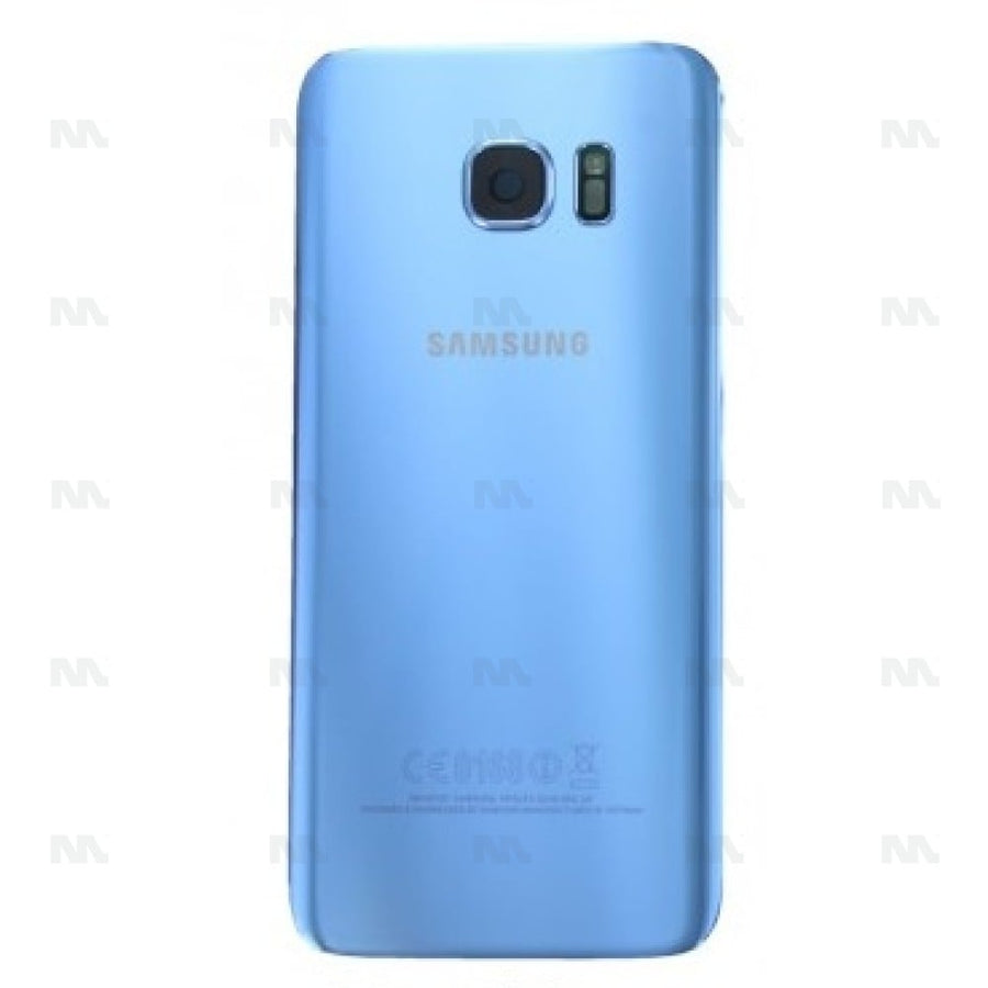 Vitre arrière pour Samsung Galaxy S7 Edge G935F avec lentille bleu corail OEM