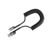 Câble rétractable à ressort Rixus RXUC17AC USB-A vers USB-C noir