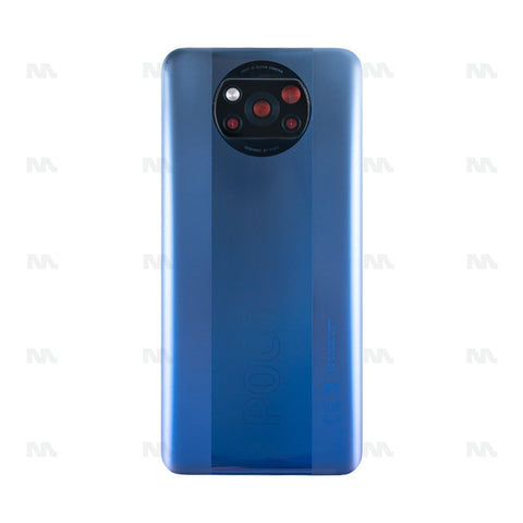 Vitre arrière pour Xiaomi Poco X3 Pro avec objectif bleu givré OEM