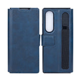 Étui portefeuille Rixus avec porte-stylo pour Samsung Galaxy Z Fold4 bleu
