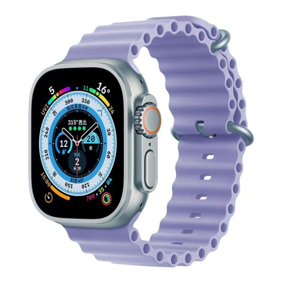 Bracelet en silicone souple et respirant Ocean pour Apple Watch Series 42/44/45/49 mm (taille M/L) - Violet lilas
