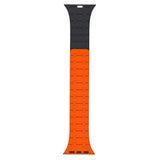 Bracelet magnétique en silicone Rixus pour Apple Watch 42 mm, 44 mm, 45 mm, 49 mm Orange et Midnight