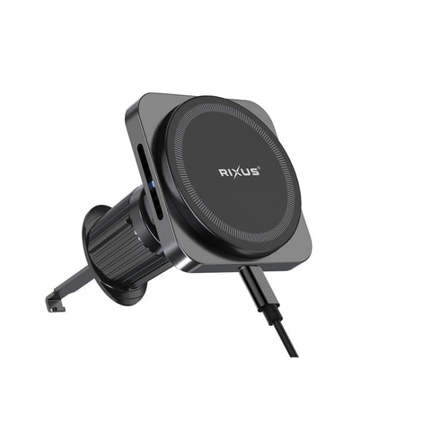 Chargeur de voiture sans fil Rixus RXWC20 pour support de voiture Magsafe 15 W gris sidéral