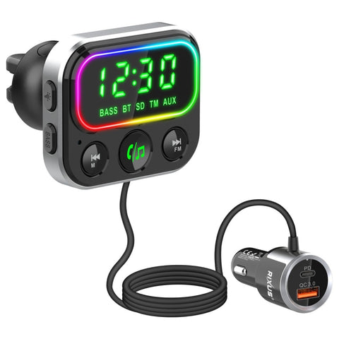 Émetteur FM Bluetooth 2 en 1 et adaptateur pour voiture – Rixus RXBT55 – Noir