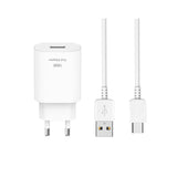 Adaptateur de voyage à charge rapide 2-1 CH18W02 USB-A vers USB-C 18 W blanc