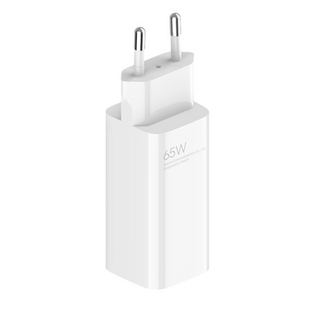 Chargeur rapide Xiaomi Mi 65 W GaN Tech (type A + type C) avec 1 câble C vers C (BHR5515GL) - Blanc