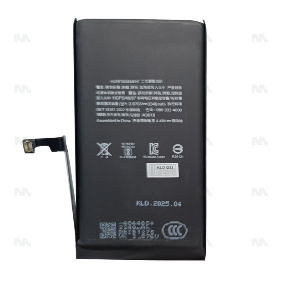Batterie avec diagnostic (santé batterie visible) pour Apple iPhone 15 - OEM