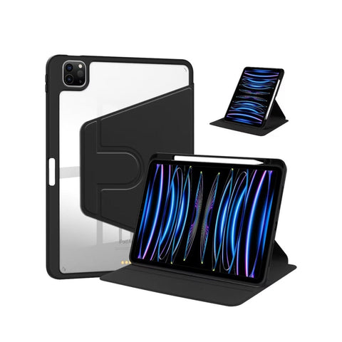 Étui de protection en cuir PU noir pour iPad Air, Air 2 9,7