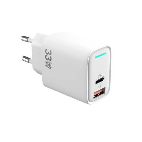 Adaptateur PD Quick GaN CH3350 USB-A vers USB-C 33 W blanc