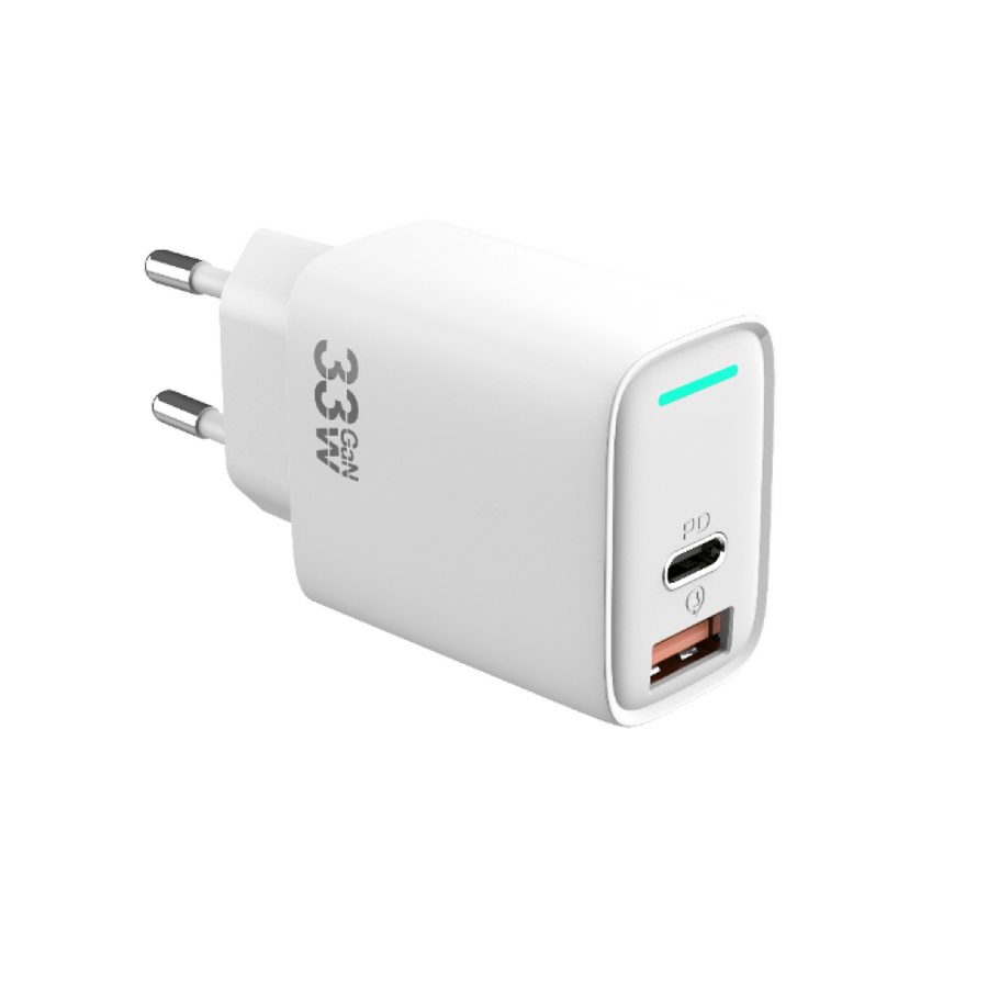 Adaptateur PD Quick GaN CH3350 USB-A vers USB-C 33 W blanc