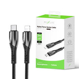 Câble de recharge rapide Rixus RXUC38L USB-C vers Lightning en nylon, 2 m, noir