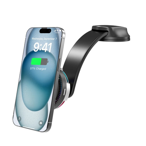 Support voiture Rixus RXWC72 avec refroidissement et recharge sans fil 15 W noir