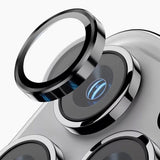 Protection métallique Rixus pour appareil photo en verre trempé pour Apple iPhone 17 Pro, 17 Pro Max argenté