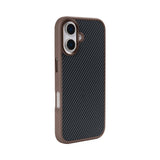 Coque de protection Mag Carbon avec MagSafe pour Apple iPhone 16 - Marron