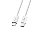 Câble tressé en nylon Rixus RXUC15C USB-C vers USB-C, 1 m, blanc