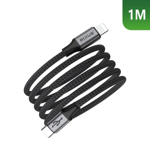 Câble de recharge magnétique Rixus RXUC66L USB-C vers Lightning 100 cm 18 W noir