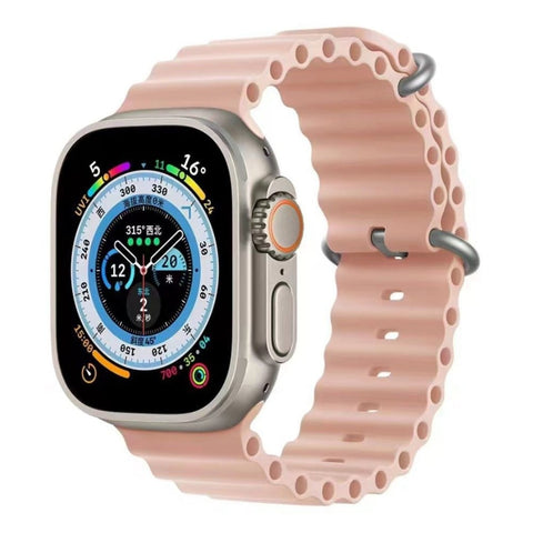 Bracelet en silicone souple et respirant Ocean pour Apple Watch Series 42/44/45/49 mm (taille M/L) - Silt