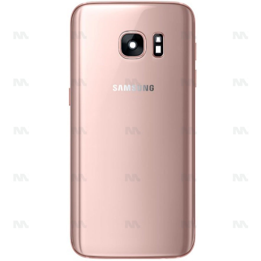 Vitre arrière pour Samsung Galaxy S7 G930F avec lentille rose doré OEM