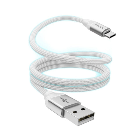 Câble de recharge magnétique Rixus RXUC59AC USB-A vers USB-C 1 m 15 W blanc
