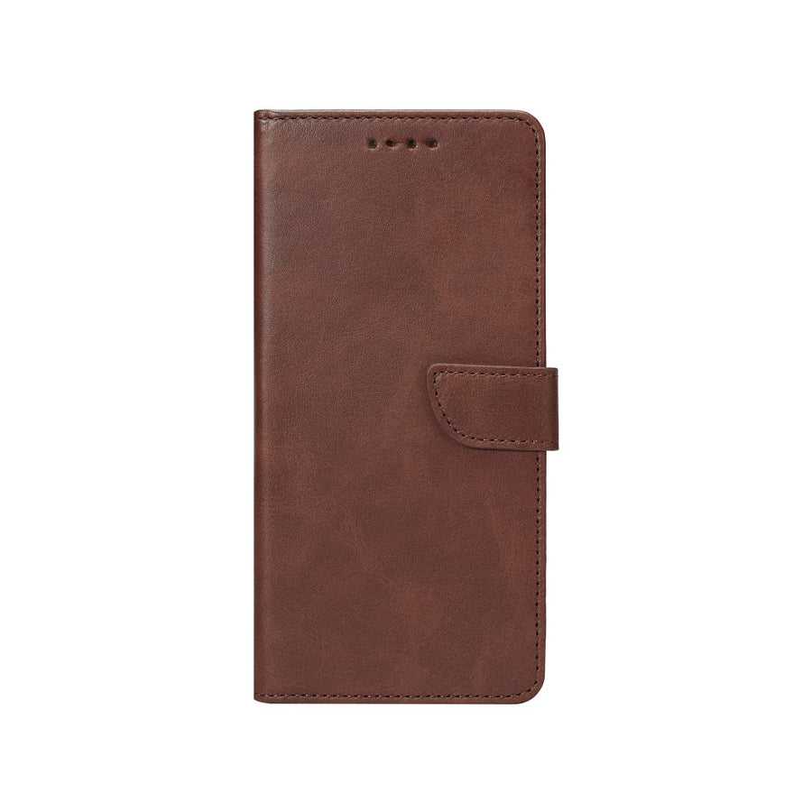 Rixus Bookcase pour Apple iPhone 16 Pro Marron