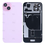 Vitre Arrière avec NFC, cadre de caméra agrandi pour Apple iPhone 15 Plus – Rose – Reconditionné