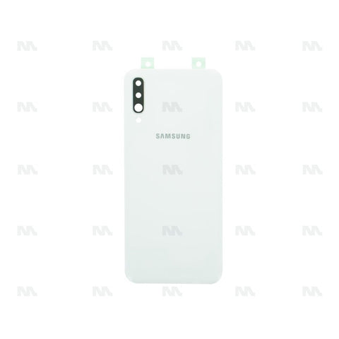 Vitre arrière pour Samsung Galaxy A70 A705F avec objectif blanc OEM