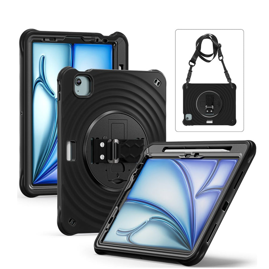 Étui antichoc Rixus RXTC08 pour Apple iPad 7, 8, 9 10,2 pouces (2019, 2020, 2021) Noir