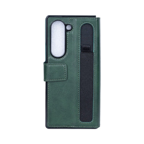 Étui portefeuille Rixus avec porte-stylo pour Samsung Galaxy Z Fold5 vert