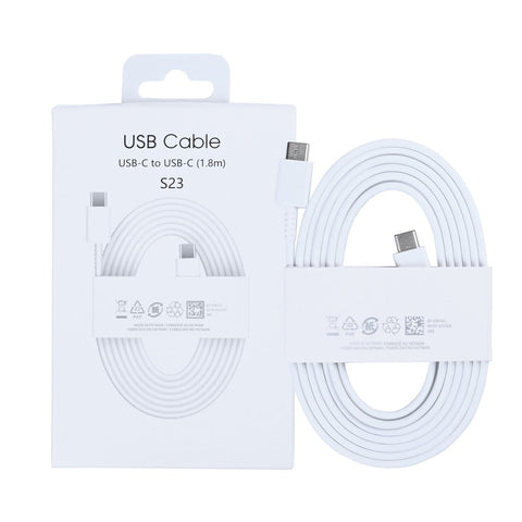 Câble de données USB-C vers USB-C 180 cm blanc Boîte de vente au détail