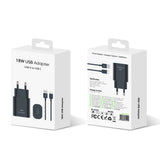 Adaptateur rapide 2-1 CH18W04 USB-A vers USB-C 18 W Noir