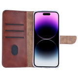 Rixus Bookcase pour Apple iPhone 14 Pro Max Marron