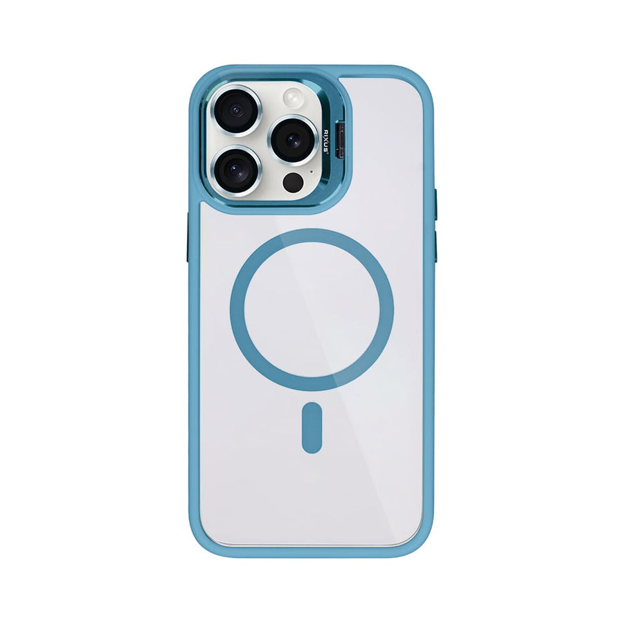 Étui Rixus Classic 03 avec MagSafe pour Apple iPhone 12, 12 Pro bleu clair