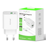 Adaptateur Rixus RX90L avec câble USB-C vers Lightning 1 m 20 W blanc