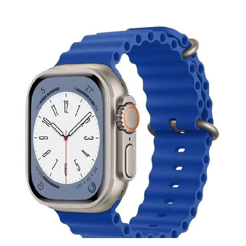 Bracelet en silicone souple et respirant Ocean pour Apple Watch Series 38/40/41 mm (taille M/L) - Bleu