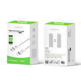 Câble de recharge rapide Rixus RXUC08L USB-C vers Lightning en nylon tressé, 1,8 m, blanc